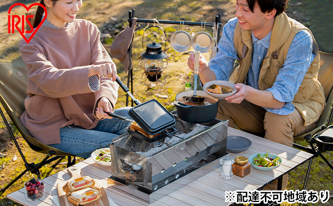 バーベキューコンロ 卓上 ミニ 3～4人用 CBBQ-500 BBQコンロ シルバー アイリスオーヤマ アウトドア キャンプ コンパクト 調理グッズ