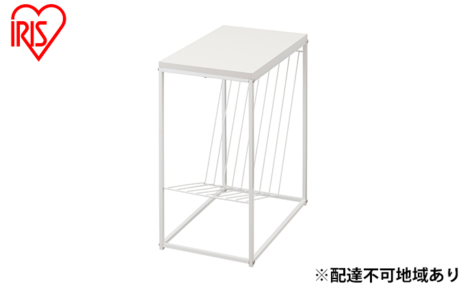 スチールフレーム サイドテーブル SFST-247M ホワイト ベッドサイドテーブル ミニテーブル ソファー 玄関 アイリスオーヤマ 家具 インテリア メッシュ棚付き お手入れ簡単
