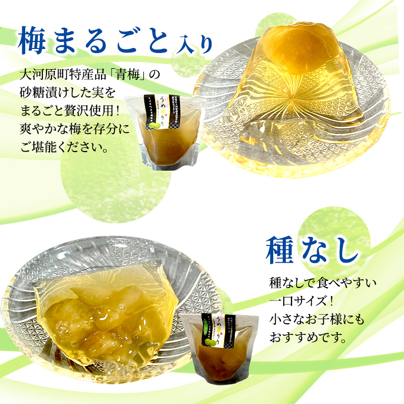 大河原の梅と清水のゼリー うめ果りり ４個入り お菓子 スイーツ 和スイーツ 梅の風味 梅ゼリー おやつ 食後 ひんやりスイーツ 涼 夏 さっぱり やさしい甘味 酸味 