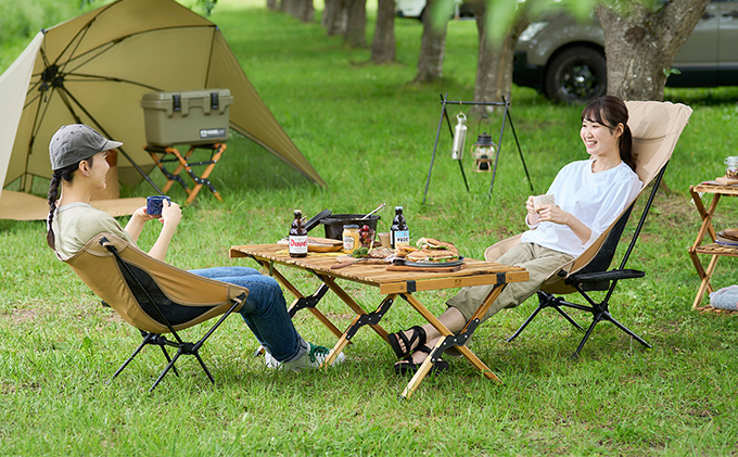 アウトドアテーブル 幅 約120cm HUGEL ウッドロールテーブル WRT-120 折り畳み 折りたたみ キャンプ アウトドア 工具不要 ロール コンパクト収納 アイリスオーヤマ アウトドアグッズ 