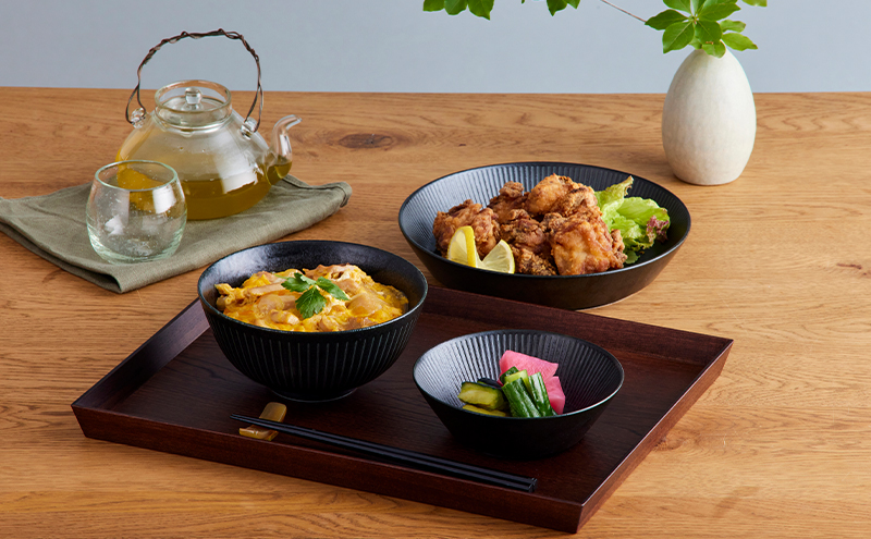 食器 3点セット MNW-3S ブラック 電子レンジ 食洗器対応 磁器 新生活 アイリスオーヤマ 食器セット 