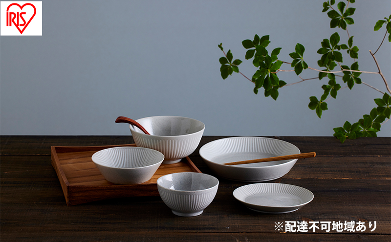 食器 5点セット MNW-5S グレー 電子レンジ 食洗器対応 磁器 新生活 アイリスオーヤマ 食器セット