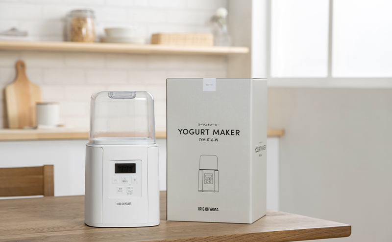 ヨーグルトメーカー IYM-016-W ホワイト ヨーグルト 手作り 自家製 牛乳パック 簡単 調理 牛乳 豆乳 甘酒 塩こうじ サラダチキン 自動メニュー レシピブック付き アイリスオーヤマ キッチン家電 家電 