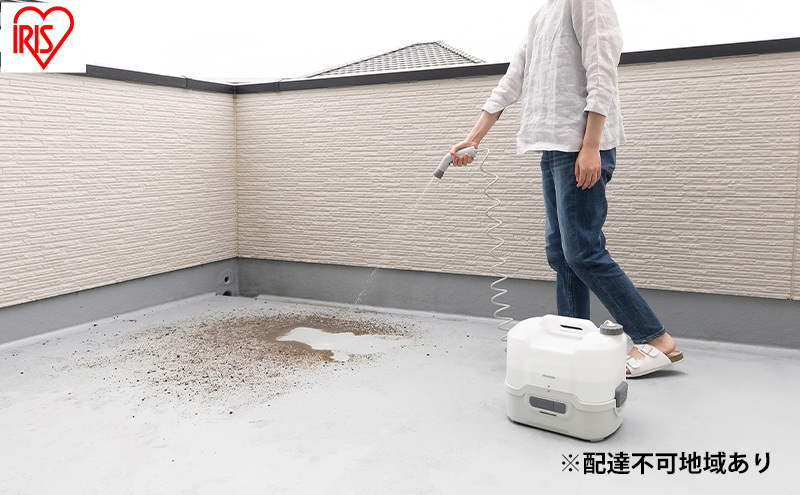 充電式ポータブルウォッシャー JPW-T81-W/H ホワイト/グレー 洗浄機 コードレス 充電式 バッテリー式 ホース タンク 温水洗浄 大容量 洗車 ガーデニング 屋外 持ち運び アイリスオーヤマ 掃除グッズ