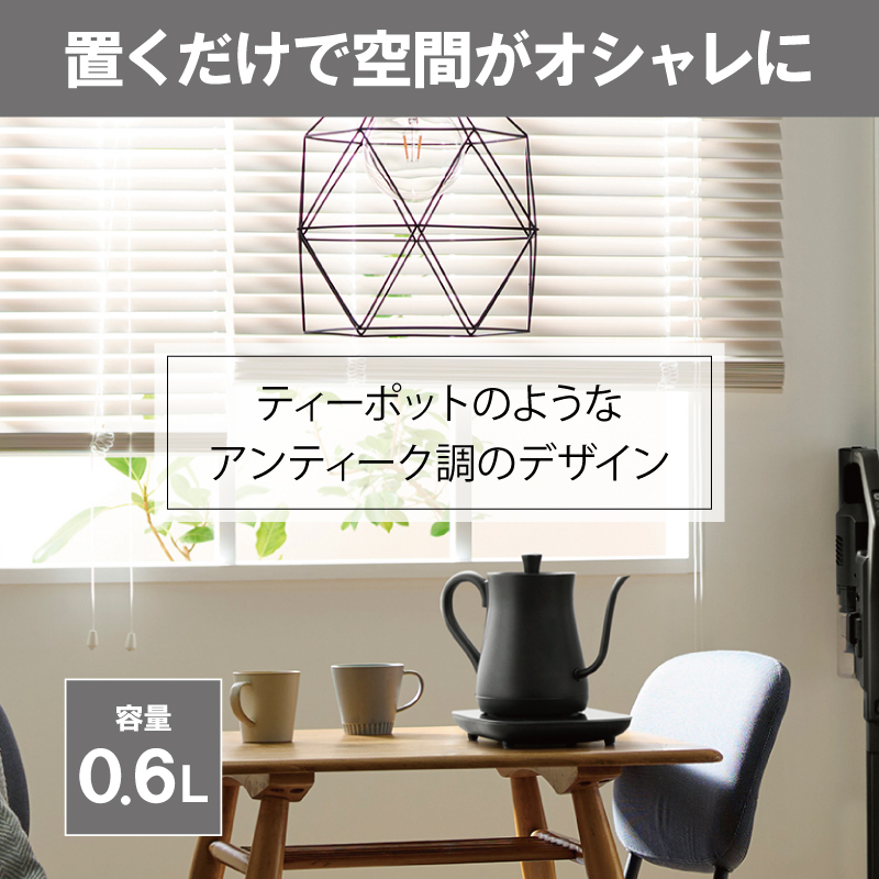 アイリスオーヤマ ケトル 0.6L IKE-C601T-HA アッシュ 電気ポット ポット 電気ケトル ドリップケトル 細口 細口ポット 細口ケトル 湯沸かし 温度調節 保温 保温機能 空焚き防止 おしゃれ キッチン家電 電化製品 家電 宮城 宮城県 大河原 大河原町