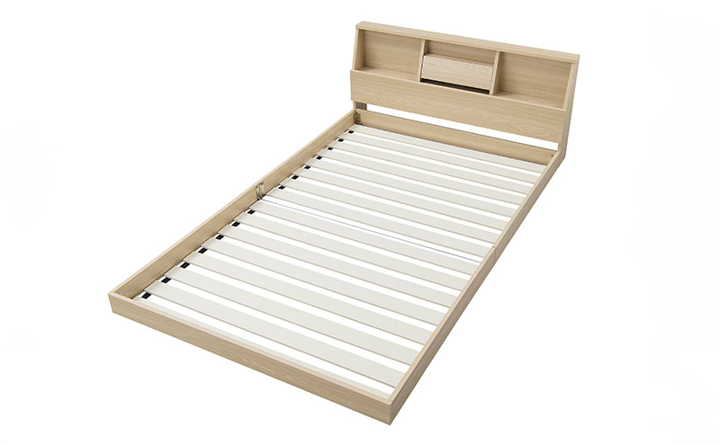 ベッド セミダブル セミダブルベッド アイリスオーヤマ FBF-SD ナチュラル ベッドフレーム フロアベッド ローベッド コンセント付き 通気性 フレーム コンセント ヘッドボード付き スマホスタンド 木製 ロータイプ 北欧 組み立て インテリア 寝室 