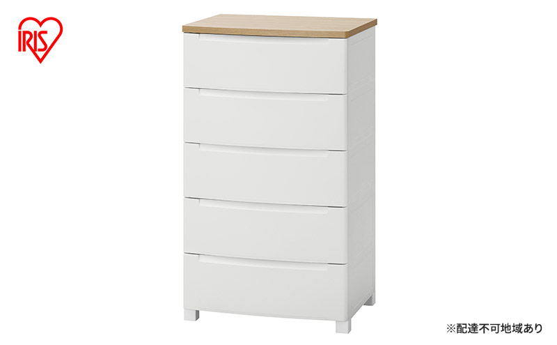 チェスト ウッドトップチェスト KDMG-565WT ホワイト アイリスオーヤマ プラスチック ノックダウン 組立 リビング 収納 木製 タンス 箪笥 5段 雑貨 日用品