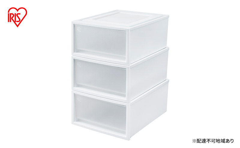 チェスト ネスティングボックスチェスト 3個セット NSBC-500×3 ホワイト/クリア アイリスオーヤマ 収納ケース 引き出し 収納ボックス 引出式収納 衣装ケース クローゼット ケース プラスチック 日本製 雑貨 日用品