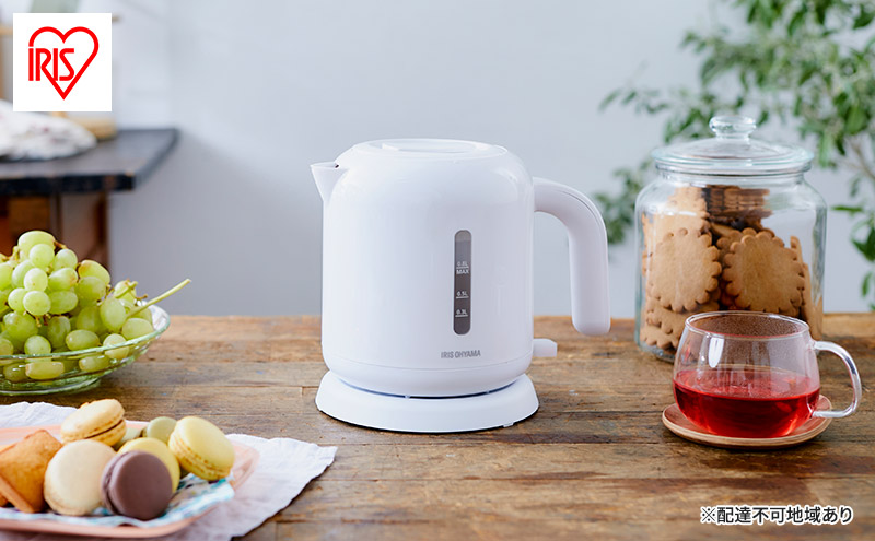 ケトル 電気 IKEB-800-W ホワイト ベーシックタイプ アイリスオーヤマ 電気ケトル 電気ポット お湯 湯沸し 湯沸かし ゆわかし やかん 沸騰 紅茶 ティー コーヒー珈琲 沸かす 熱湯 キッチン用品 調理家電