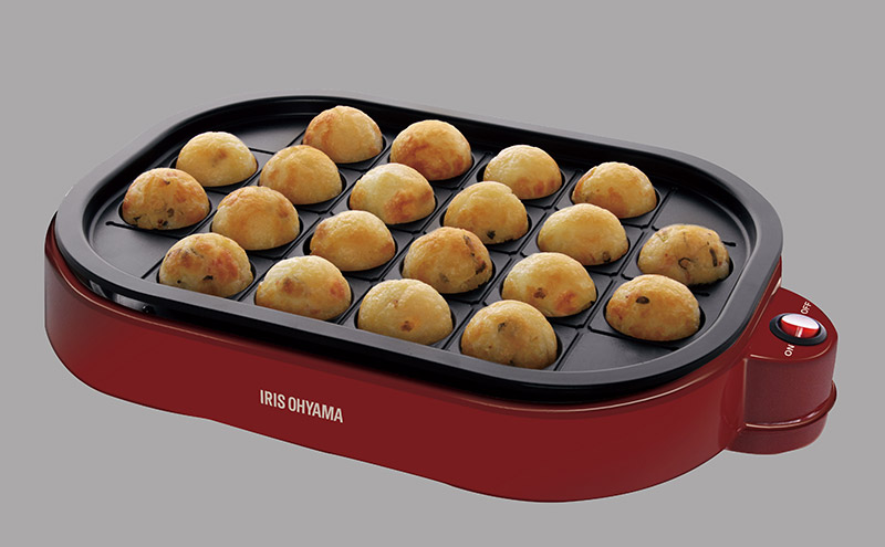ホットプレート たこ焼き器 タコ焼き器 アイリスオーヤマ たこ焼き2WAYプレート ITY-20WA-R レッド たこ焼きプレート 平面プレート フッ素加工 家庭用 卓上 たこ焼き 20穴 丸形 丸型 調理家電 新生活 キッチン用品 食欲の秋特集 