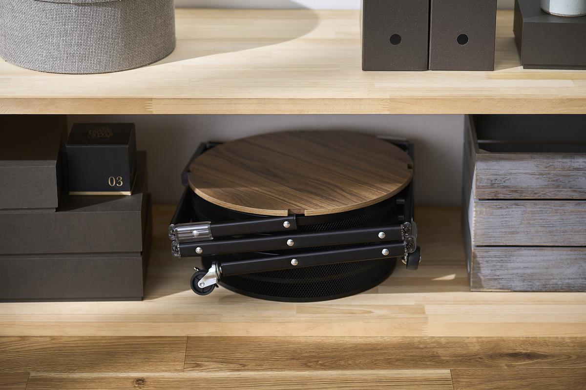 ワゴン マルチワゴン 丸型3段 MUW-R3 ブラック アイリスオーヤマ キャスター付き 天板 折りたたみ キッチンワゴン 3段 北欧 おしゃれ 丸型 台所 ラック リビング ランドリー ストッカー 収納 マルチワゴン 収納雑貨 