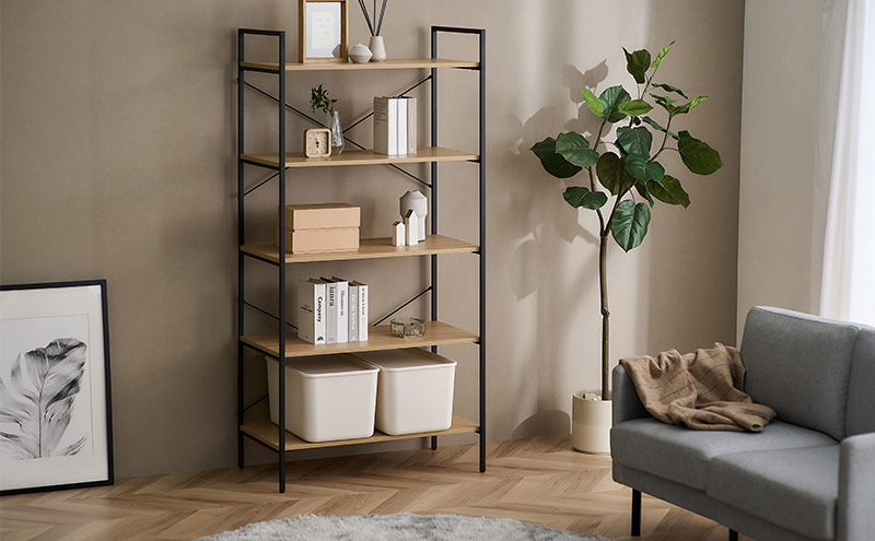 オープンラック ベーシックラック BRC-8016 ナチュラル アイリスオーヤマ 収納ラック 5段 大容量 ラック 北欧 木製 棚 シェルフ 収納 おしゃれ キッチン リビング ディスプレイ インテリア 