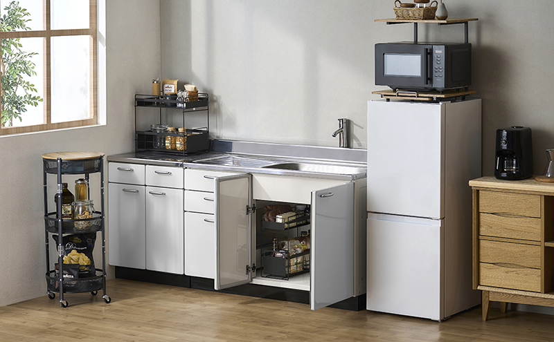 シンク下 収納 引き出し スライド ラック SSR-270 ブラック アイリスオーヤマ 調味料 調味料ラック シンク下収納バスケット 隙間収納 キッチン 台所 収納棚 2段 おしゃれ 省スペース 新生活 