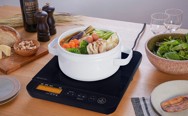 卓上IHコンロ 1400W 液晶付きIHC-T71-B IHクッキングヒーター 卓上 1口  IHC-T71-B ブラック アイリスオーヤマ 1400W 液晶付き 7段階温度調節 保温モード 電磁調理器 パネル付 鍋 揚げ物 焼く 温める 炒める 煮る