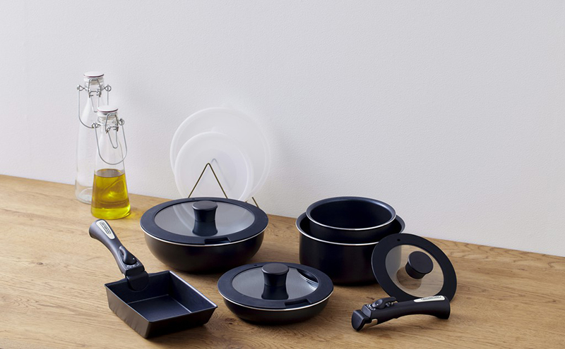 フライパン セット ih アイリスオーヤマ 鍋 12点セット NTF-SEI12 ブラックメタリック 取っ手が外せるフライパン なべ IH対応 ガス火 ダイヤモンドコーティング 調理器具 調理用品 家電 新生活