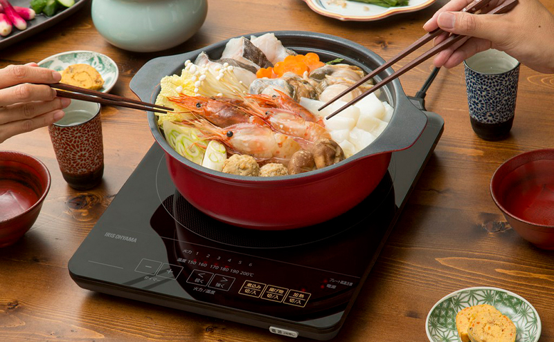 薄型IHクッキングヒーター 1400W IHC-T43-B ブラック コンロ 時短 キッチン用品 調理家電 アイリスオーヤマ 鍋 食欲の秋特集 