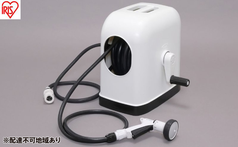 フルカバーホースリールHG 30M FHHG-30 ブラック/ホワイト ホース ホースリール 散水ホース 水まきホース 30m フルカバー カバー付き 水やり 水撒き 散水 ガーデニング 家庭菜園 洗車 掃除 アイリスオーヤマ  新生活