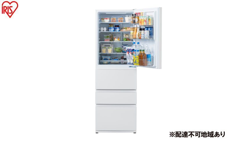冷蔵庫 冷凍冷蔵庫 371L IRSN-37A-W ホワイト 冷蔵庫 大型 冷凍室  アイリスオーヤマ 急冷モード 野菜室 ファン式 自動霜取り 霜取り不要 2人暮らし 家庭用 新生活 ホワイト 冷凍冷蔵庫 アイリスオーヤマ