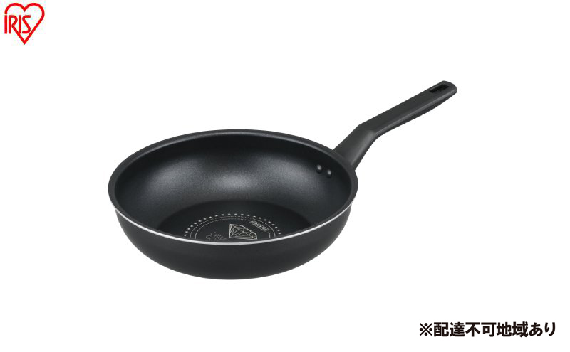 フライパン ダイヤモンドコートフライパン炒め鍋 ガス火対応26cm VDG-W26 ブラックメタリック フライパン ガス火  鍋 片手 炒め鍋 アイリスオーヤマ 26cm 軽い ガス ガス火専用 軽量 お手入れ 簡単 コーティング 単品 一人暮らし 新生活