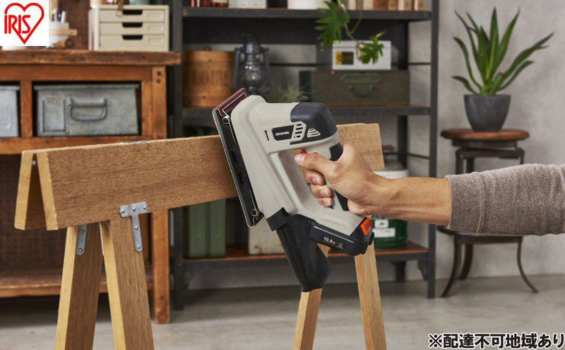 充電式オービタルサンダ10.8V JSD919TC サンドベージュ サンダー アイリスオーヤマ 充電式 10.8V 工具 やすり 研磨 電動サンダー Type-C充電 バッテリー サンドペーパー付 コードレス DIY 電動工具