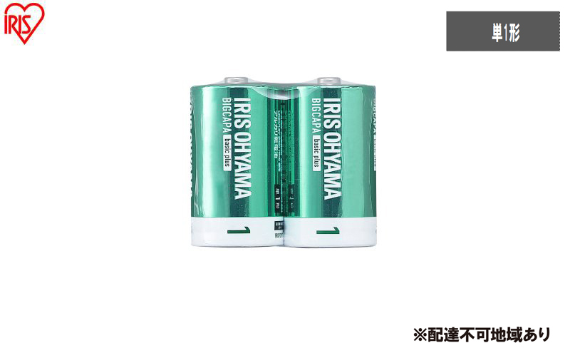 乾電池 BIGCAPA basic plus アルカリ乾電池 単1形2本パック LR20Bbp/2S 乾電池 単1 2本パック 10年 防災 非常用 防災用品