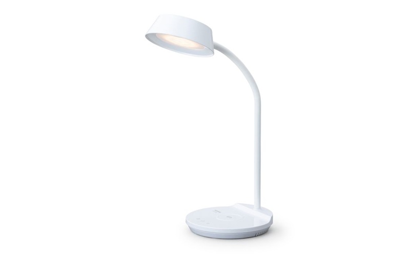 LEDデスクライトQi充電シリーズ 平置きタイプ 調光・調色 LDL-QFDL-W ホワイト デスクライト LED 調光 調色 ワイヤレス充電 おしゃれ アイリスオーヤマ コンパクト 折りたたみ式 Qi充電 勉強 テレワーク