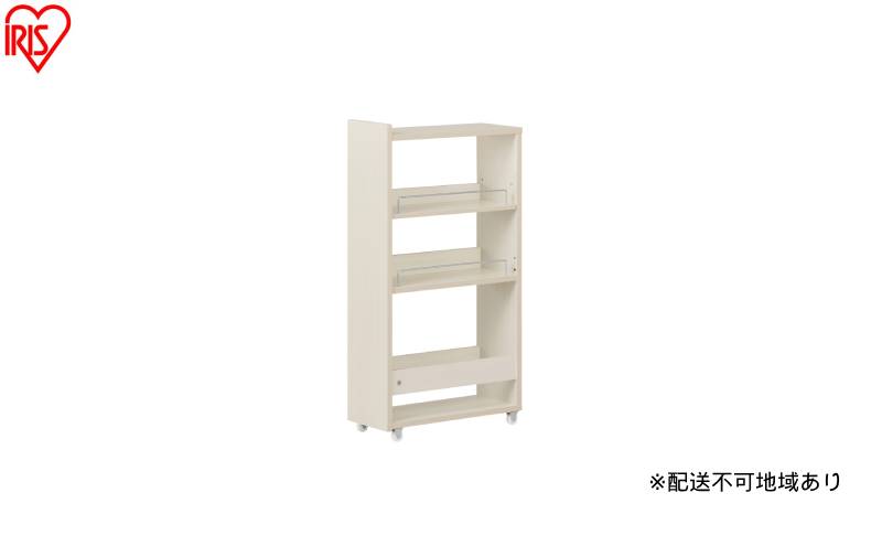 キッチン隙間収納ラック KSRーL180 ホワイト 隙間収納 すきま収納 ラック 18cm キッチンラック スリム キャスター付き ストッカー 収納 おしゃれ パントリー 棚 薄型 冷蔵庫横 洗面所 キッチン収納 アイリスオーヤマ ロータイプ