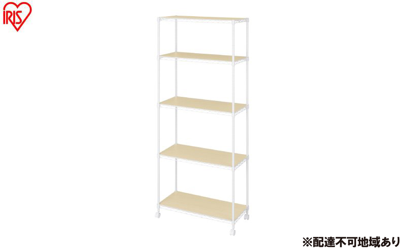 カラーメタルラック ウッドボード付き CMM-75185B ホワイト ラック 棚 おしゃれ キャスター キャスター付 収納ラック キッチン ウッドボード付き メタルラック メタル カラーラック 収納 リビング 寝室 かわいい アイリスオーヤマ 幅75
