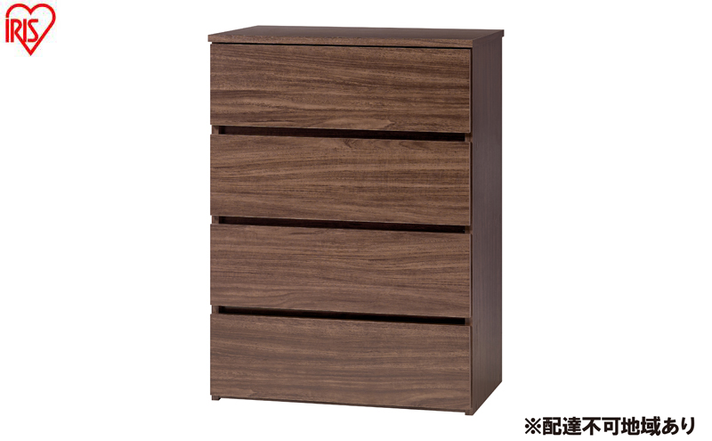 組立簡単ウッドチェスト KKWCー590 ウォールナット チェスト 4段 タンス 箪笥 収納 アイリスオーヤマ ローチェスト 衣装ケース 組み立て簡単 工具不要 引き出し 開閉スムーズ 北欧 おしゃれ シンプル 衣類 服 収納ケース 衣類収納ケース
