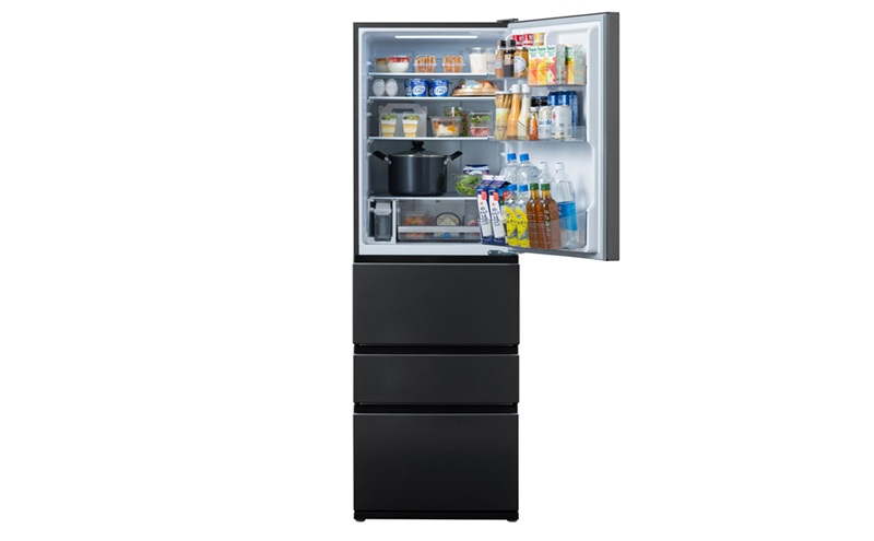 冷凍冷蔵庫 370L 自動製氷機能付 IRSN-I37A-B ブラック 冷蔵庫 370L アイリスオーヤマ 冷凍冷蔵庫 冷凍室が大きい 2段冷凍室 ファン式 自動霜取り 霜取り不要 野菜室 真ん中 急冷モード 右開き 二人暮らし 家庭用 まとめ買い 大凍量