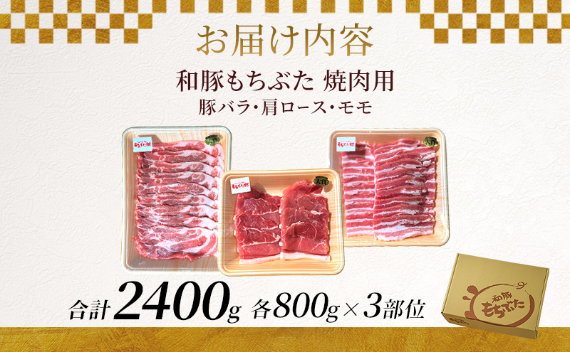 和豚もちぶた 焼肉用 800g×3部位 豚バラ 肩ロース モモ