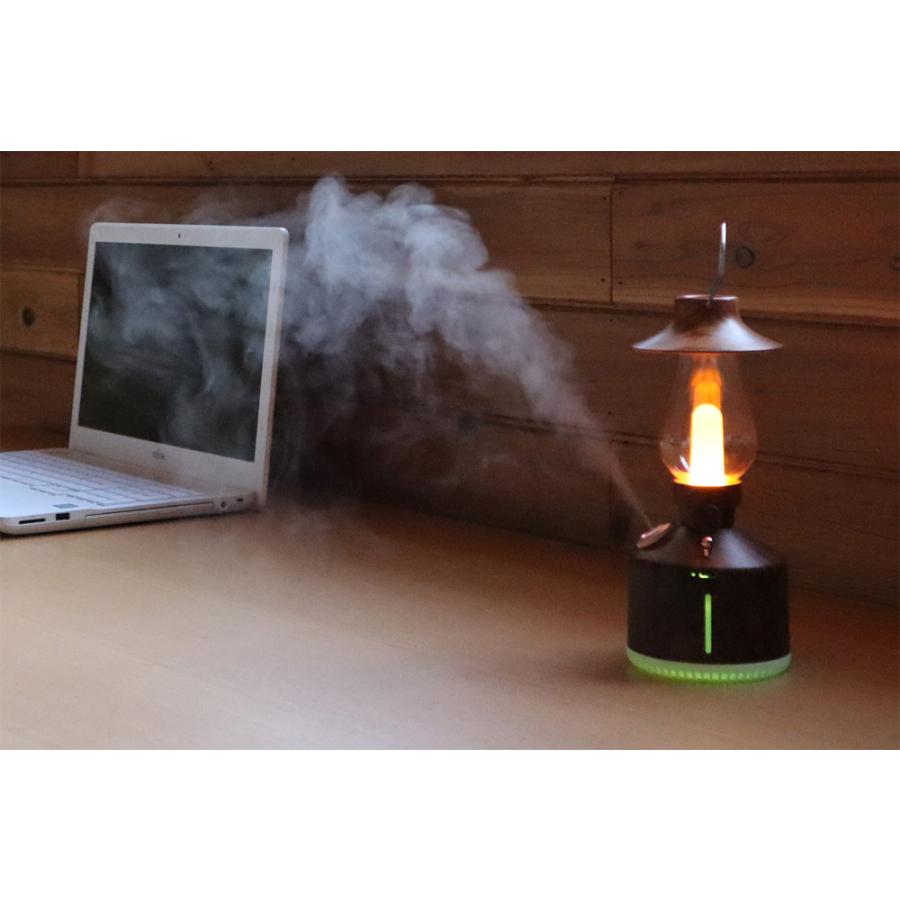 ランタン LED 加湿器 充電式 木目調 連続点灯50時間 照明 調光 LEDランタン アンティーク コードレス 小型 コンパクト アウトドア キャンプ アロマディフューザー ランタン・ミスト おしゃれ SunRuck SR-LAH010-DW