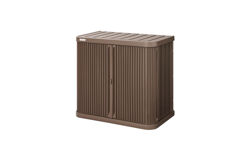 ミニロッカー ML-800PP アッシュブラウン 物置 屋外 小型  積み重ね 耐荷重100kg シャッター式 扉 開閉 スムーズ 可動棚 サビにくい 鍵 取付可 庭 ミニロッカー アイリスオーヤマ