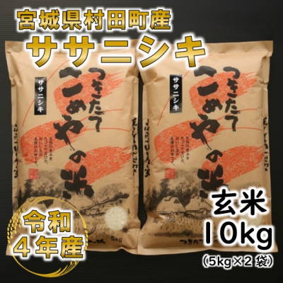 令和4年産 ササニシキ 玄米10kg(5kg×2) 宮城県村田町産【1217476】