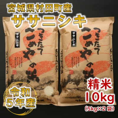 令和5年産 ササニシキ 精米10kg(5kg×2) 宮城県村田町産【1217474】