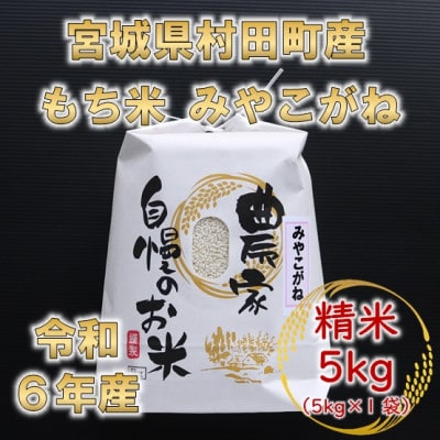 令和6年産 もち米みやこがね 精米5kg(5kg×1袋) 宮城県村田町産【1594664】