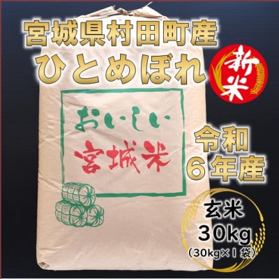 【新米】令和6年産 ひとめぼれ 玄米30kg 宮城県村田町産【1576073】