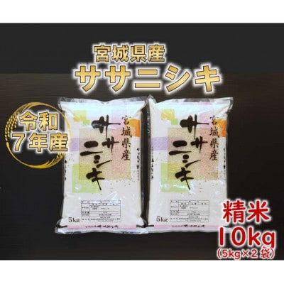 令和7年産 ササニシキ 精米10kg(5kg×2) 宮城県産【1691459】