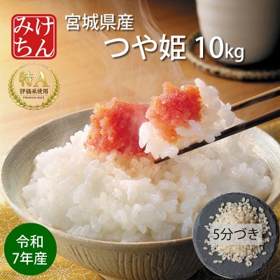 令和7年産 宮城県産 つや姫 5分づき精米 10kg ◆最高評価特A受賞【1726793】