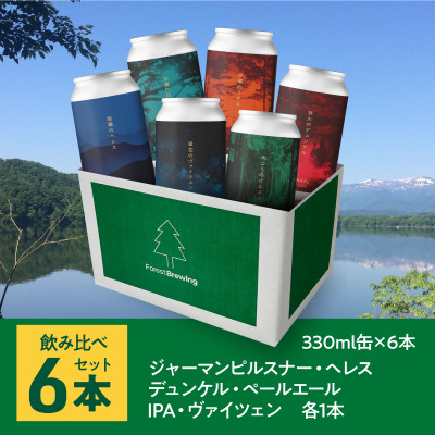 新クラフトビール飲み比べ6本セット【ForestBrewing醸造所】【配送不可地域：離島】【1489555】