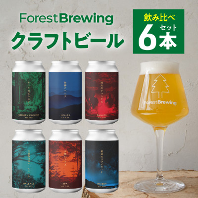 新クラフトビール飲み比べ6本セット【ForestBrewing醸造所】【配送不可地域：離島】【1489555】
