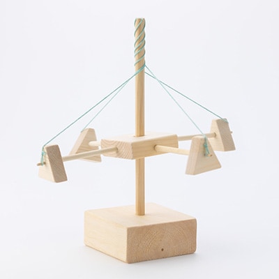 手作り木工品　メリーゴーランド(無塗装)【1079230】