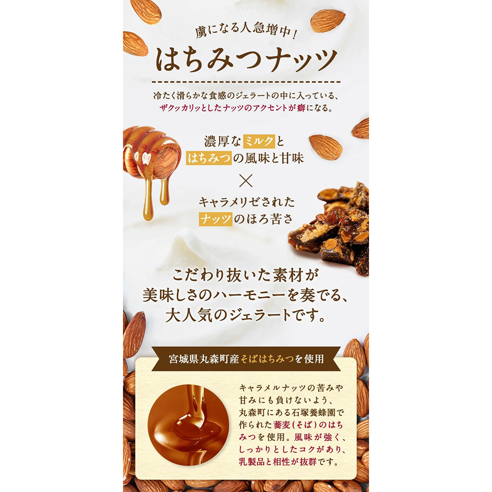 本格イタリアン2Lバットジェラート「はちみつナッツ」2L(1L×2個)【0122701】