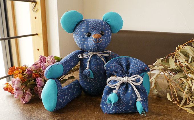 世界に1体思い出溢れるテディベア ぬいぐるみ 和装