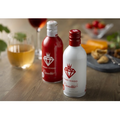 国産苺スパークリングワイン　ミガキイチゴ・カネット290ml(赤白各2本)【配送不可地域：離島】【1125794】