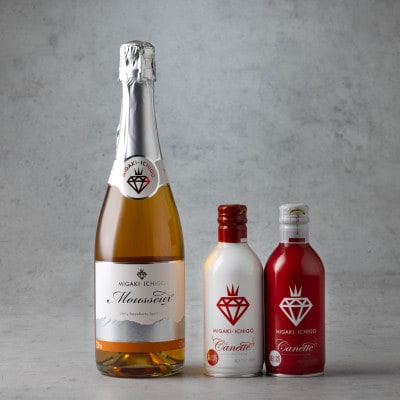 国産苺スパークリングワイン ミガキイチゴ・ムスー720mlミガキイチゴ・カネット(赤白各290ml)【配送不可地域：離島】【1047417】