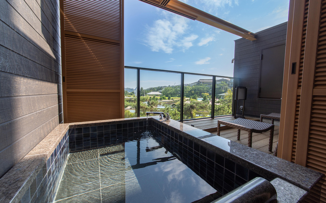 松島温泉　松島一の坊　ビューバス付きペア宿泊券　1泊オールインクルーシブステイ ／ オールインクルーシブ 温泉リゾート ビューバス付き客室 大人向け宿 記念日旅行 ご褒美旅行 ラウンジフリードリンク 露天風呂 サウナ 岩盤浴 食事付き宿 宮城県 No.183