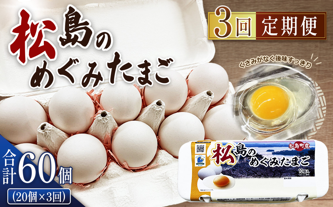 松島のめぐみたまご　20個入り　3ヵ月定期便 No.162