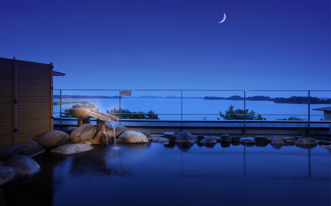 松島温泉　松島一の坊　ビューバス付きペア宿泊券　1泊オールインクルーシブステイ ／ オールインクルーシブ 温泉リゾート ビューバス付き客室 大人向け宿 記念日旅行 ご褒美旅行 ラウンジフリードリンク 露天風呂 サウナ 岩盤浴 食事付き宿 宮城県 No.183