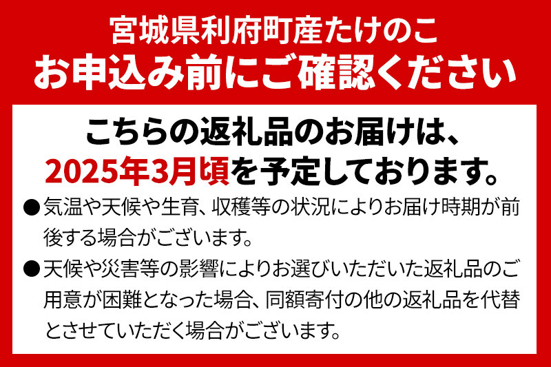 宮城県利府町産 採れたて 高級白子たけのこ 皮付き2kg以上（2〜6本）筍 タケノコ 野菜 国産 新鮮 旬